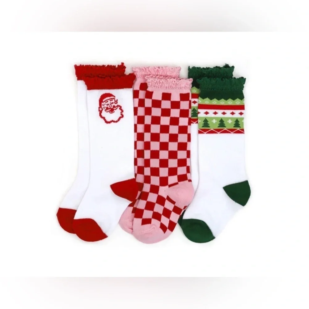 little STOCKING Merry & Bright Knee High Sock 3-Pack